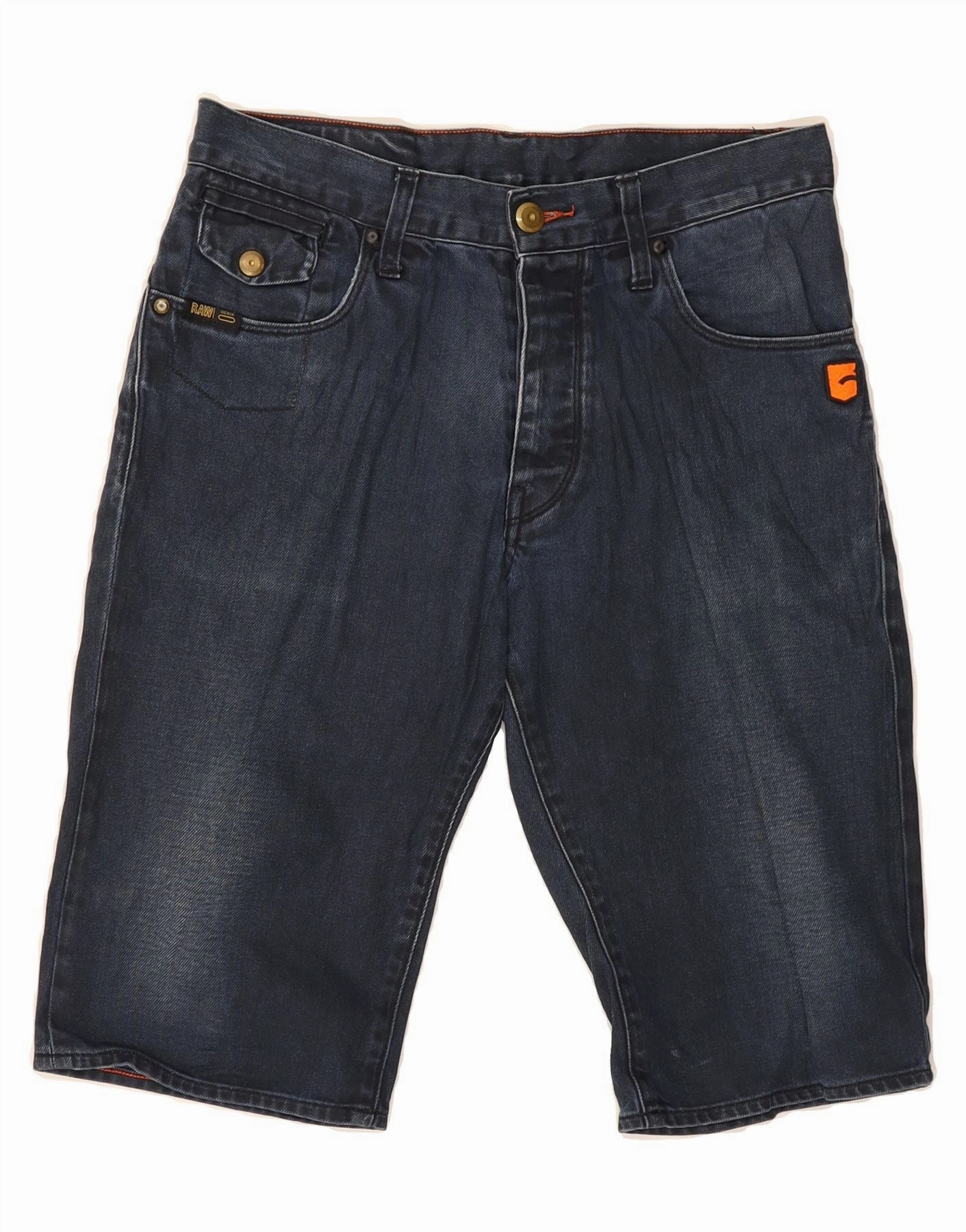 G-STAR Mens Denim Shorts W32 Blue Cotton Double Needle Stitching Stretch Layers