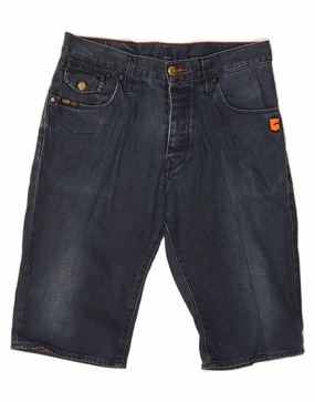 G-STAR Mens Denim Shorts W32 Blue Cotton Double Needle Stitching Stretch Layers