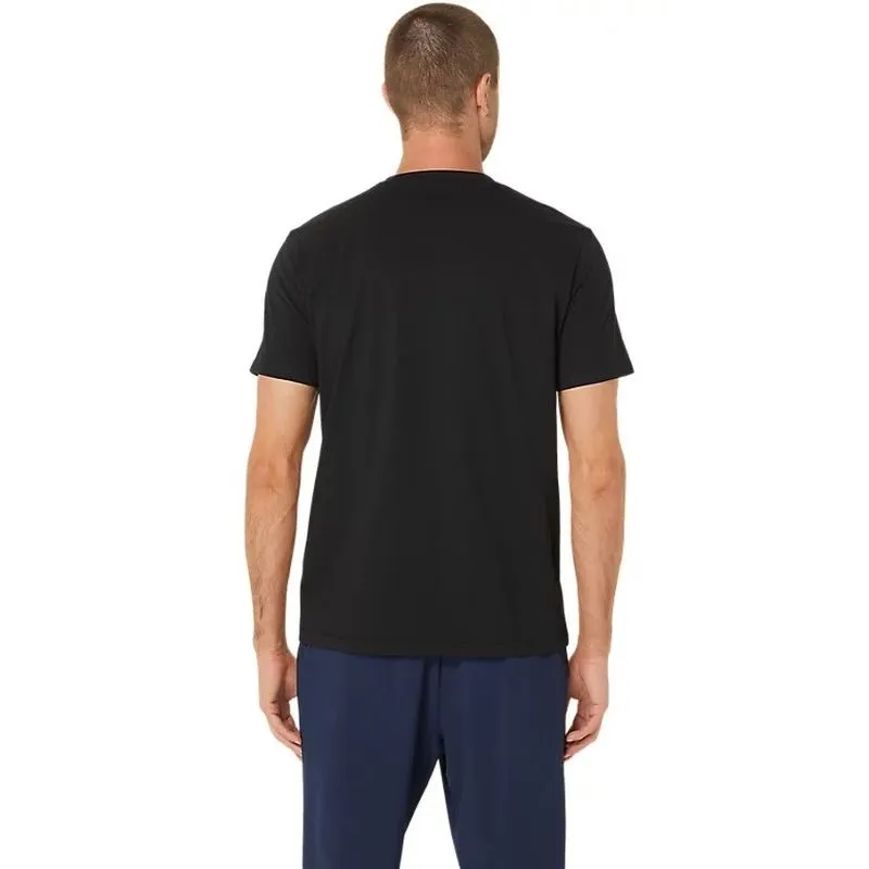 ASICS Mens Spiral Embroidery Tee Bold and Comfortable