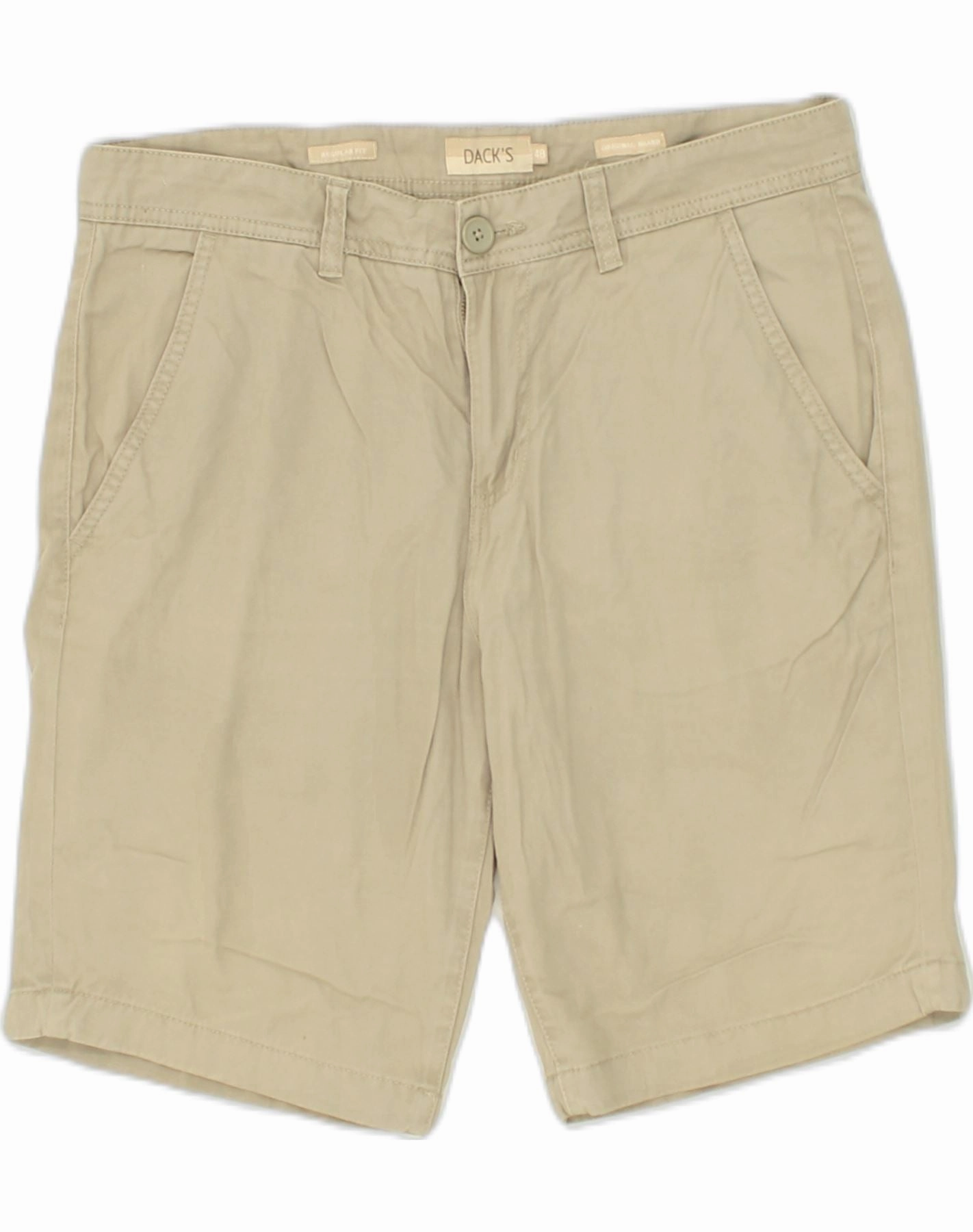 Leather Look DACK'S Mens Chino Shorts IT 48 Medium W33 Beige Cotton