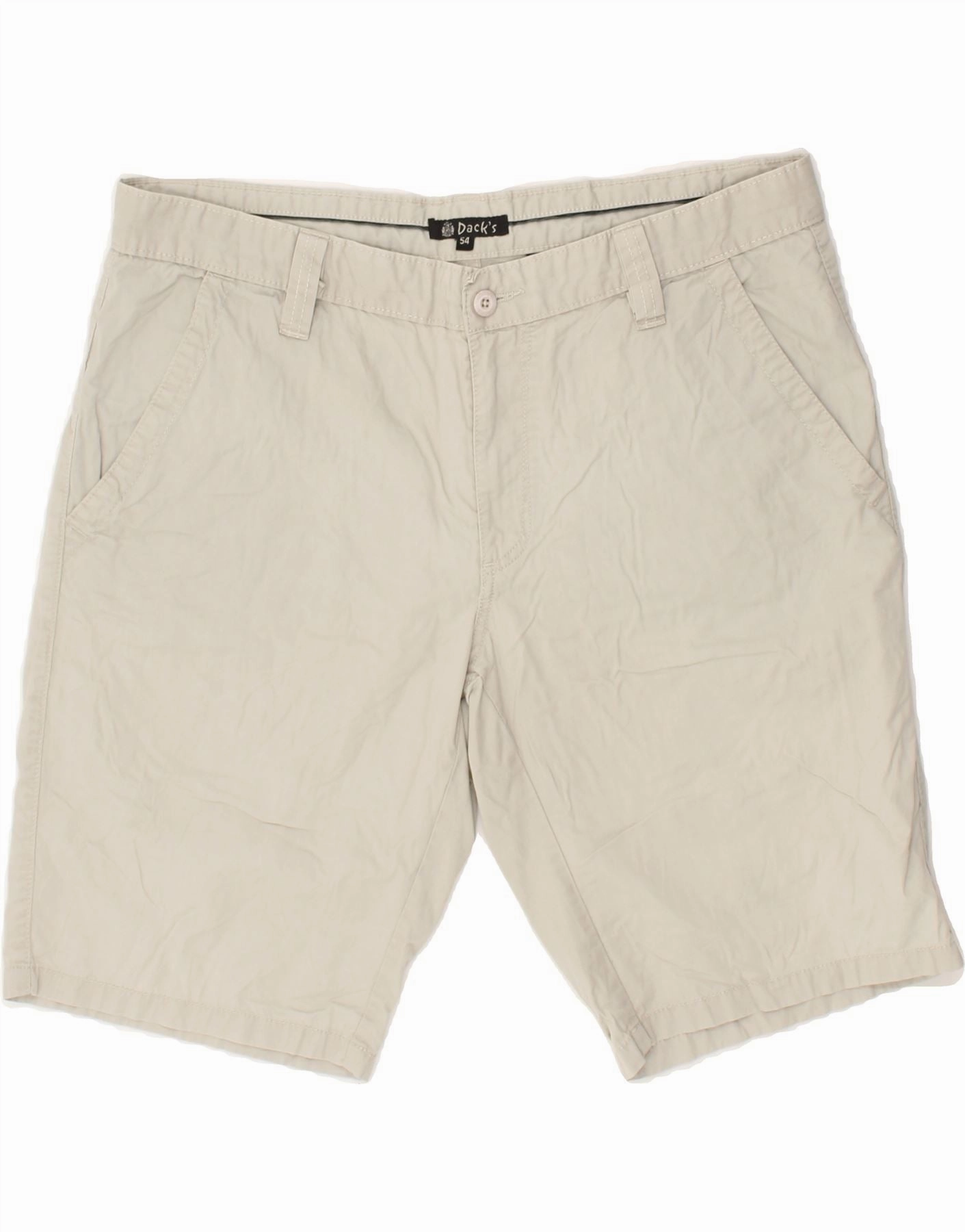 Quick Adjust Fit DACK'S Mens Chino Shorts IT 54 2XL W38 Grey Cotton