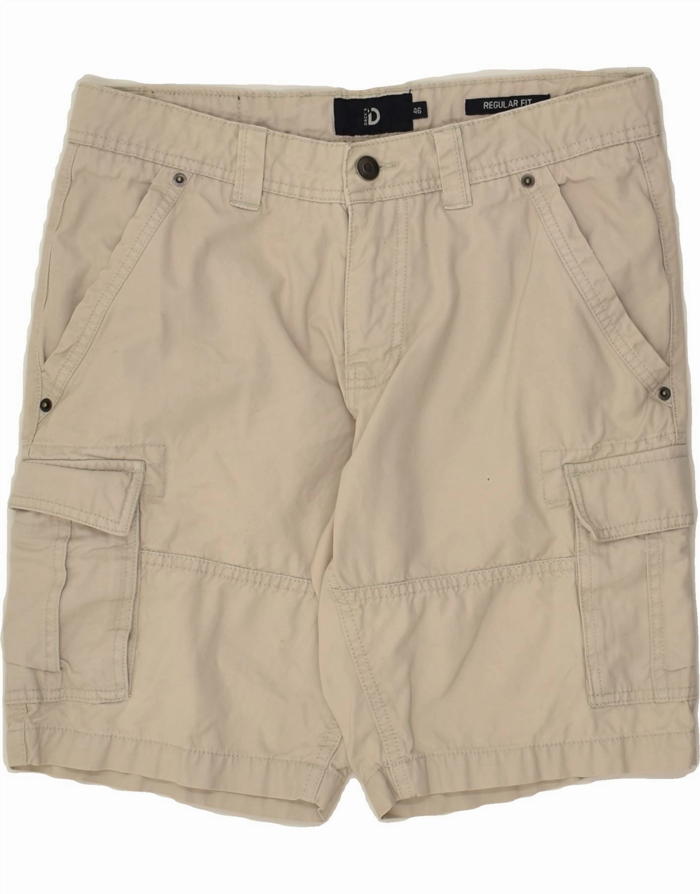 Sport Comfort Fit DACK'S Mens Regular Fit Cargo Shorts IT 46 Small W28  Beige Cotton
