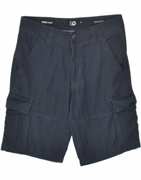 DACK'S Mens Regular Fit Cargo Shorts IT 46 Small W30 Navy Blue Cotton Water Repellent Finish Urban Fashion