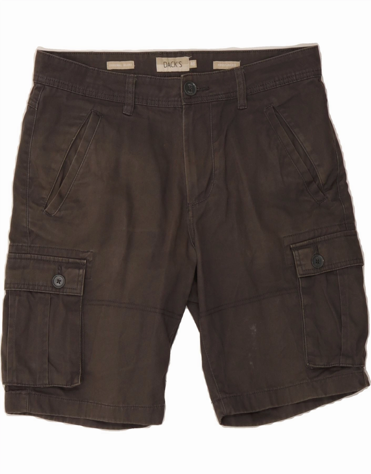 DACK'S Mens Regular Fit Cargo Shorts IT 46 Small W34  Brown Cotton Stretch Flex windproof