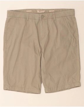 DACK'S Mens Regular Fit Chino Shorts IT 54 2XL W38  Beige Cotton Retroreflective Accents Slim Profile