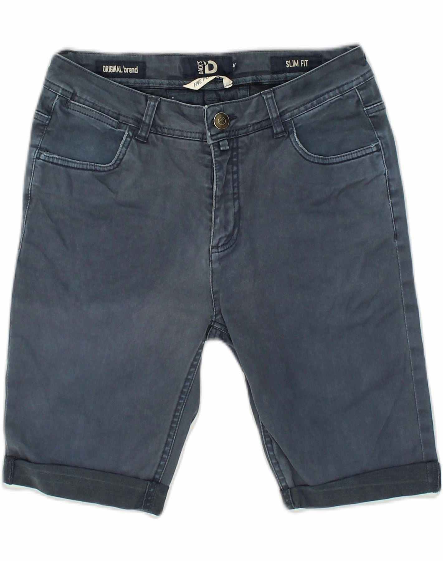 DACK'S Mens Slim Fit Casual Shorts EU 44 XS W27 Navy Blue Cotton camisole Urban Style