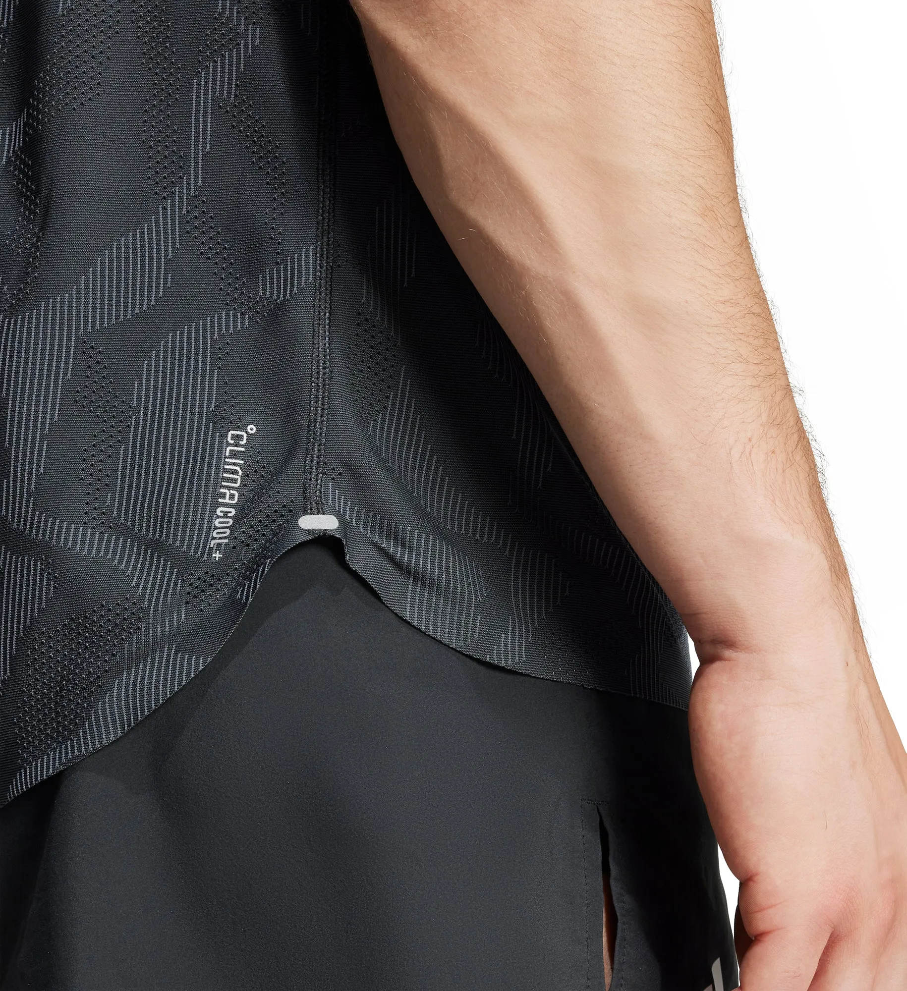 adidas Ultimate Engineered ClimaCool  Short Sleeve Mens Running Top - Black WrinkleFreeFabric Easy Care Material