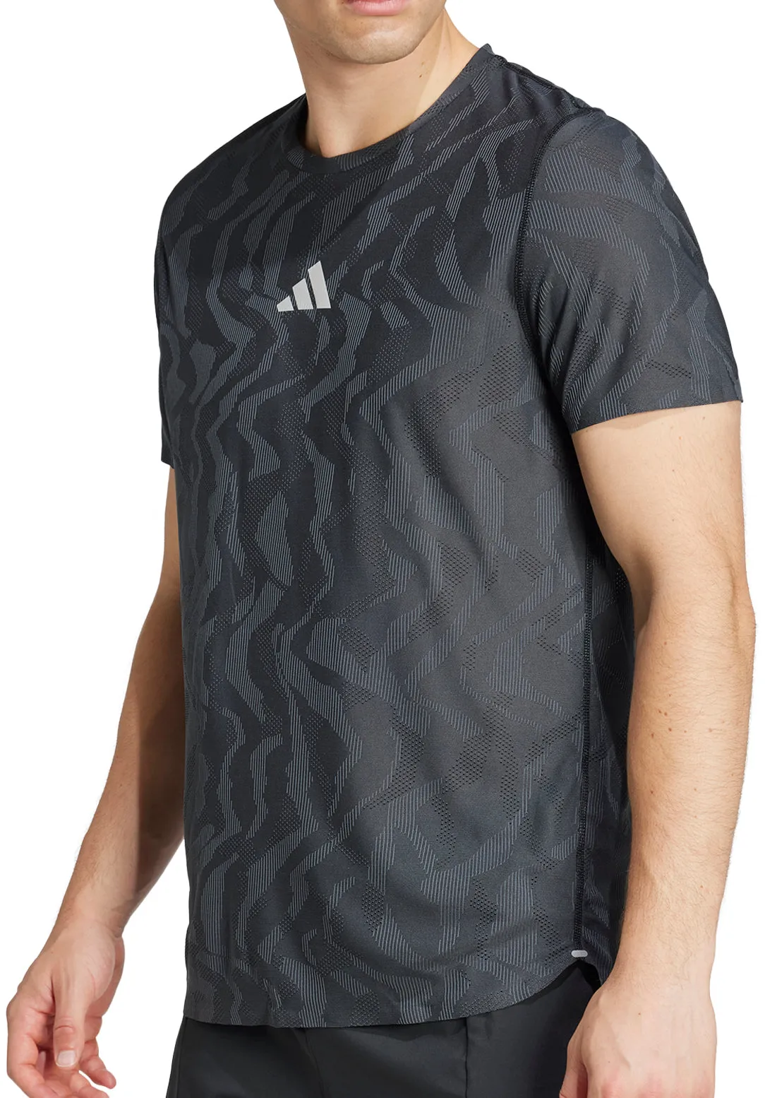 adidas Ultimate Engineered ClimaCool  Short Sleeve Mens Running Top - Black Weekend Look Easy Fit