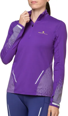 PocketDetail Ronhill Tech Reflect Half Zip Long Sleeve Womens Running Top - Purple
