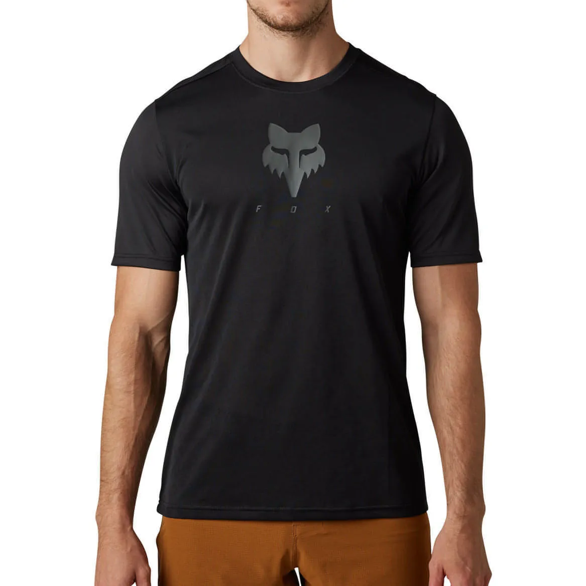 Fox Ranger Tru Dri Short Sleeve Mens Cycling Jersey - Black High Density Fabric