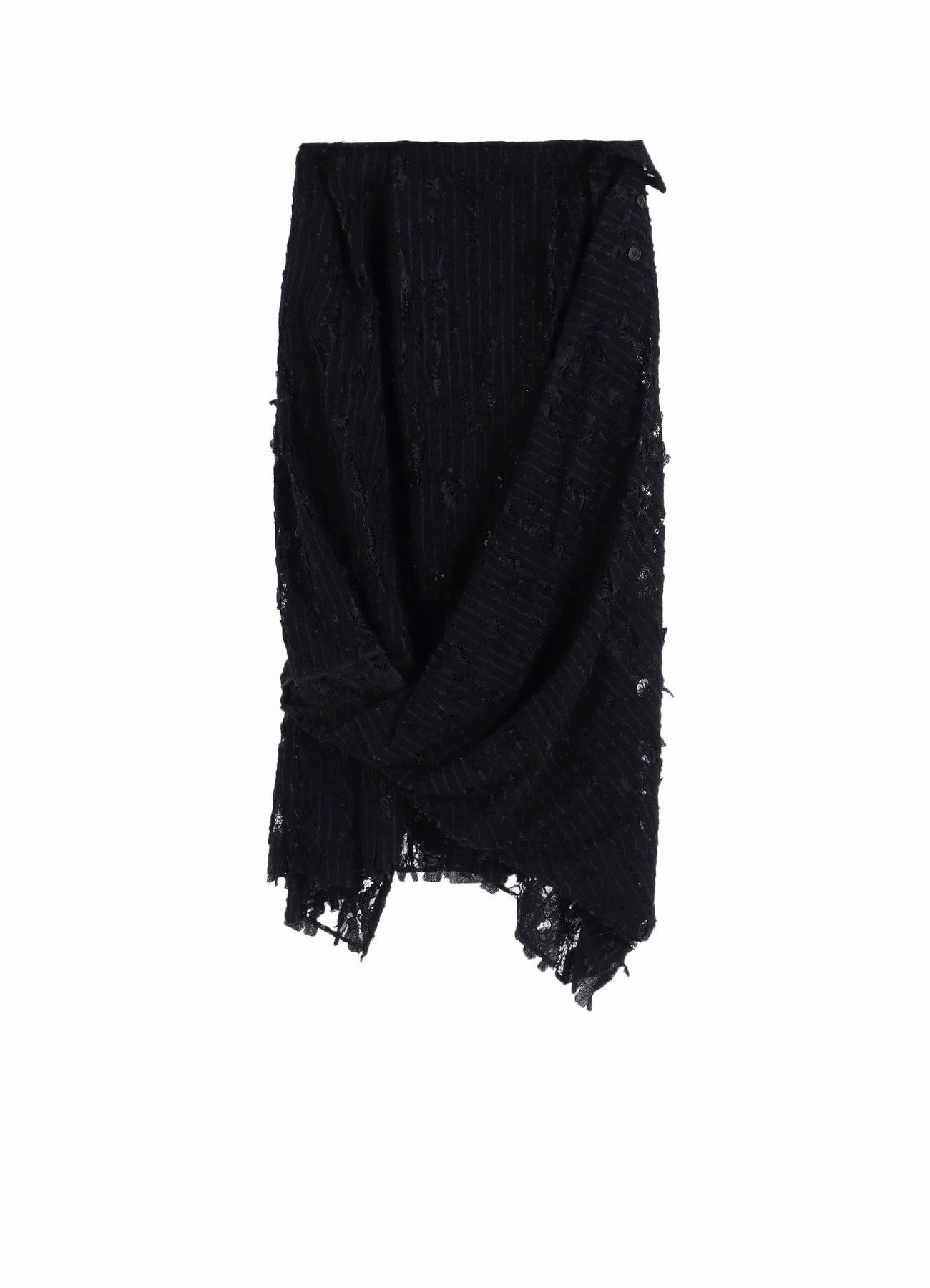 Layered Style Simple Cut DAMEGED STRIPE TWIST SKIRT