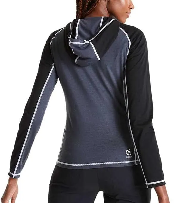 Dare2B Pensive Stretch Midlayer Womens Jacket - Black Unstructured Shoulder Cut Passion