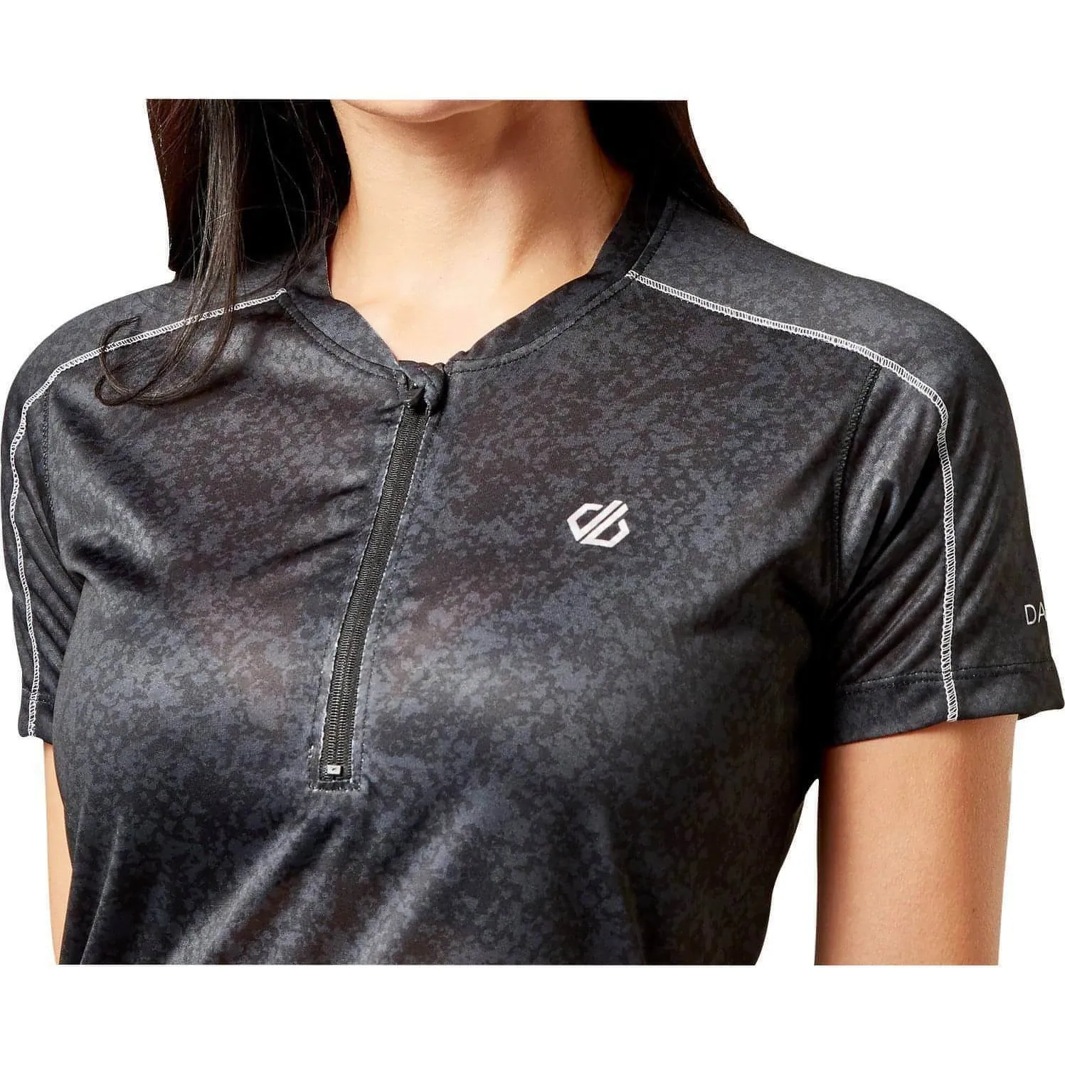 ComfortOptimizedConstruction Versatile and Comfortable Dare2B Theory Short Sleeve Womens Cycling Jersey - Black