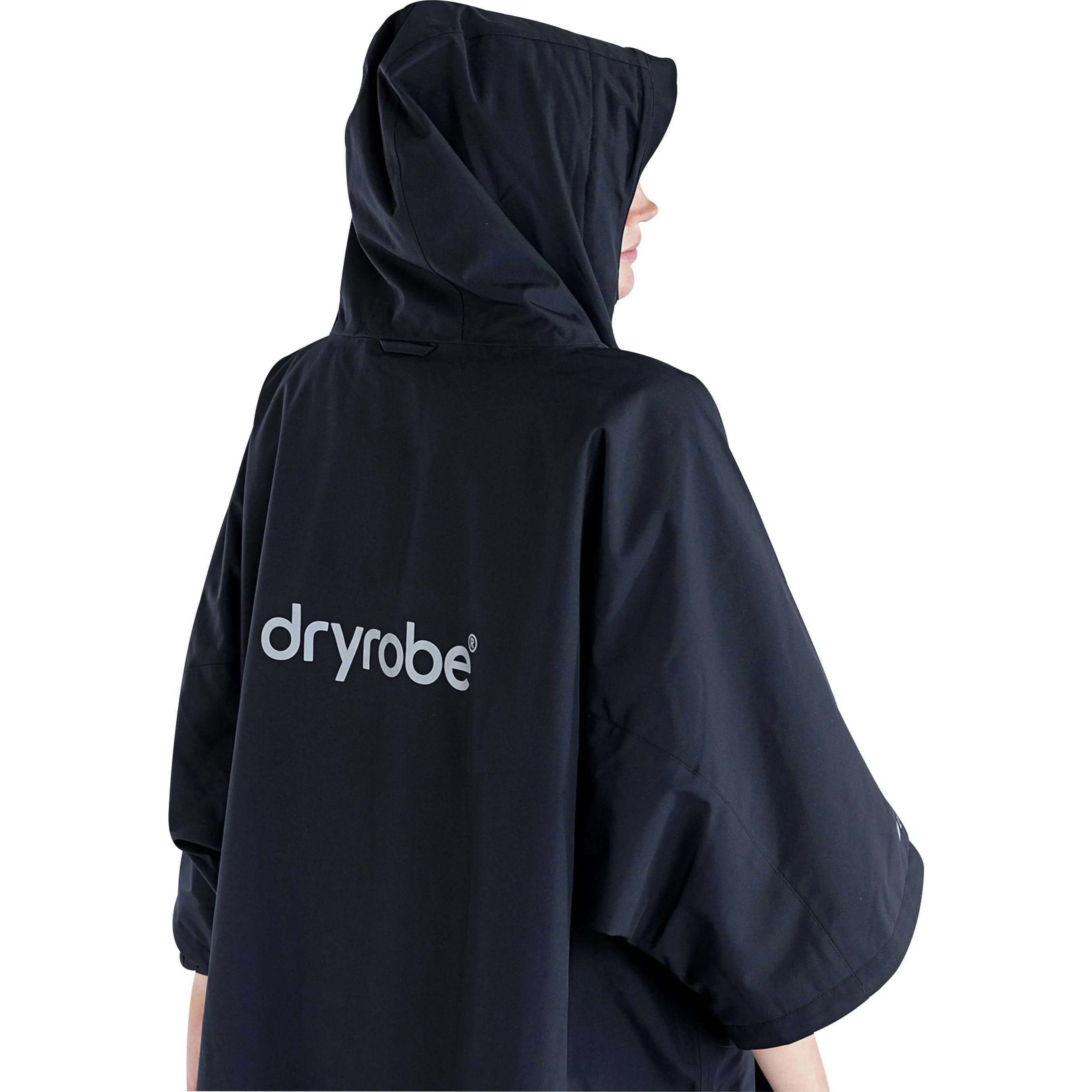 NonIrritating Seam Construction Dryrobe Lite Short Sleeve Changing Robe - Black