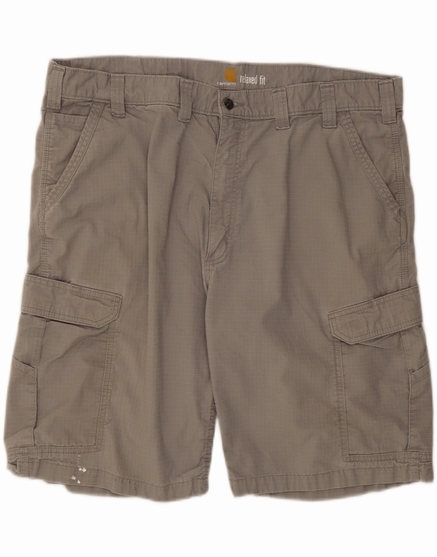CARHARTT Mens Cargo Shorts W44 2XL  Grey Gingham Cotton clean look Airy Touch