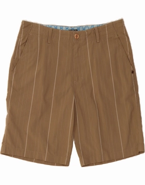 DC Mens Chino Shorts W34 Large  Grey Pinstripe Polyester No Wrinkle