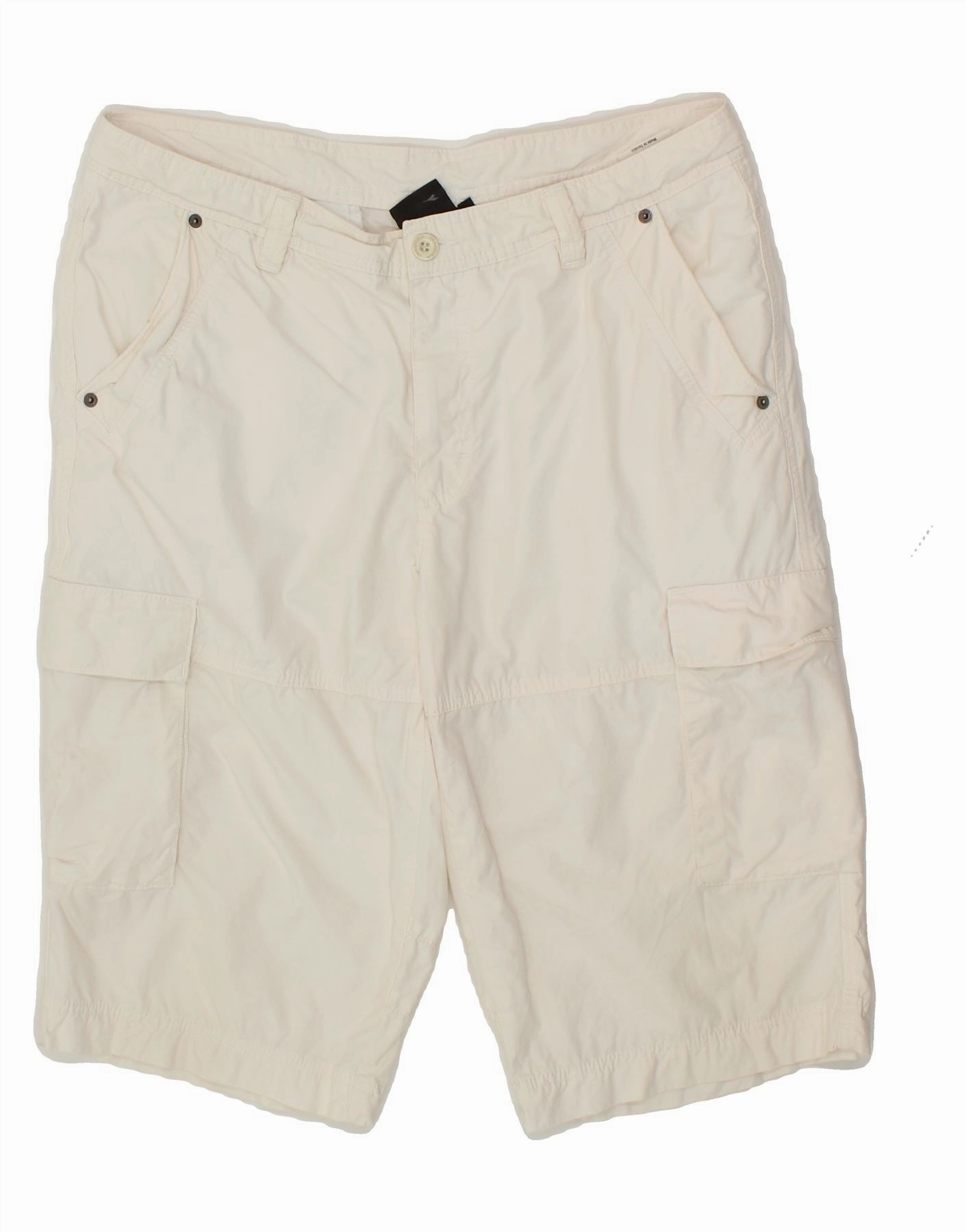 DIADORA Mens Cargo Shorts IT 54 2XL W34  White Cotton Elastic Waistband Design