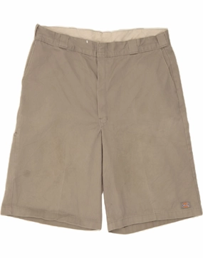 Layered Panel Design Stretchable Fit DICKIES Mens Chino Shorts W42 2XL Grey Cotton