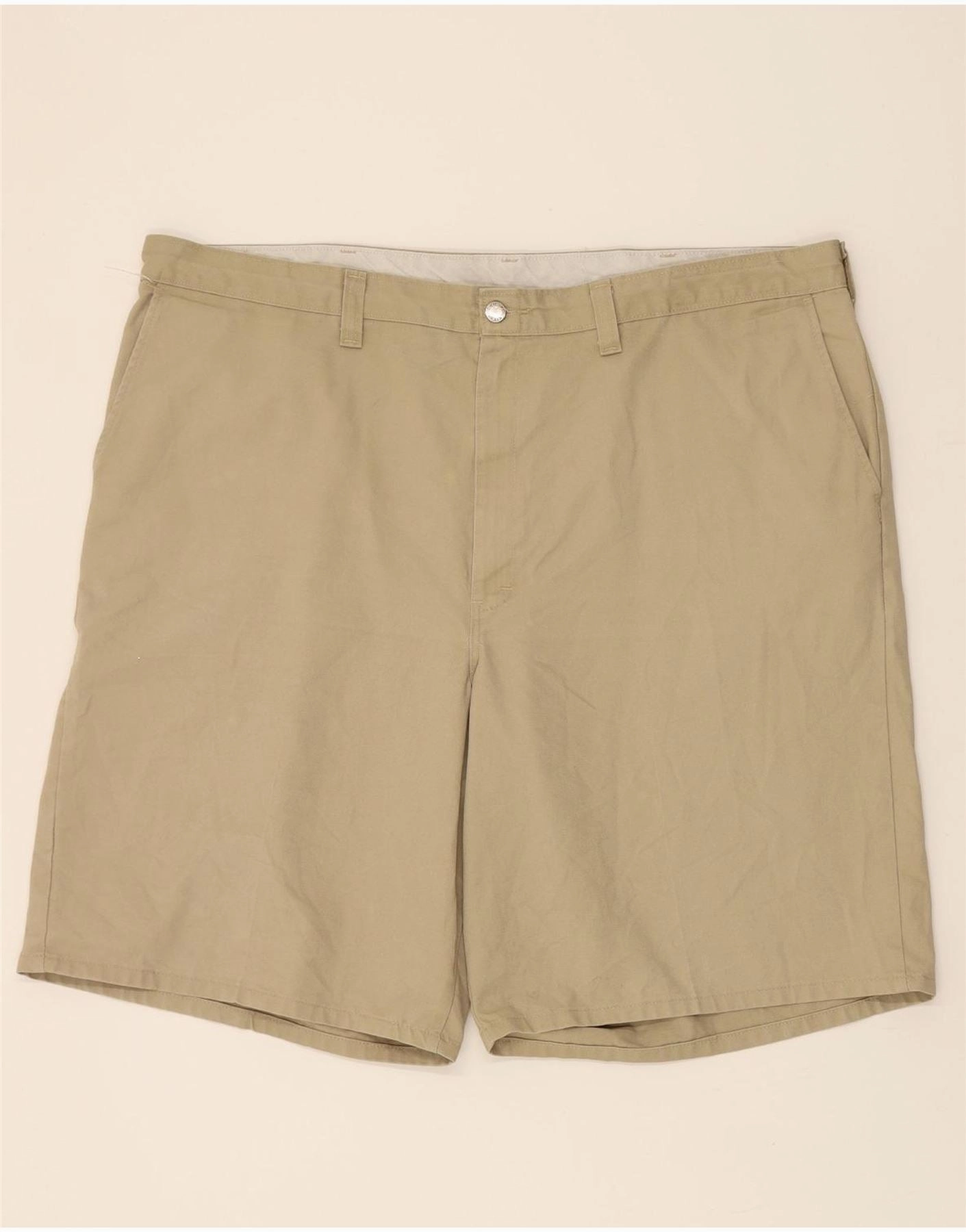 DICKIES Mens Chino Shorts W44 2XL Beige Polyester Comfortable Movement