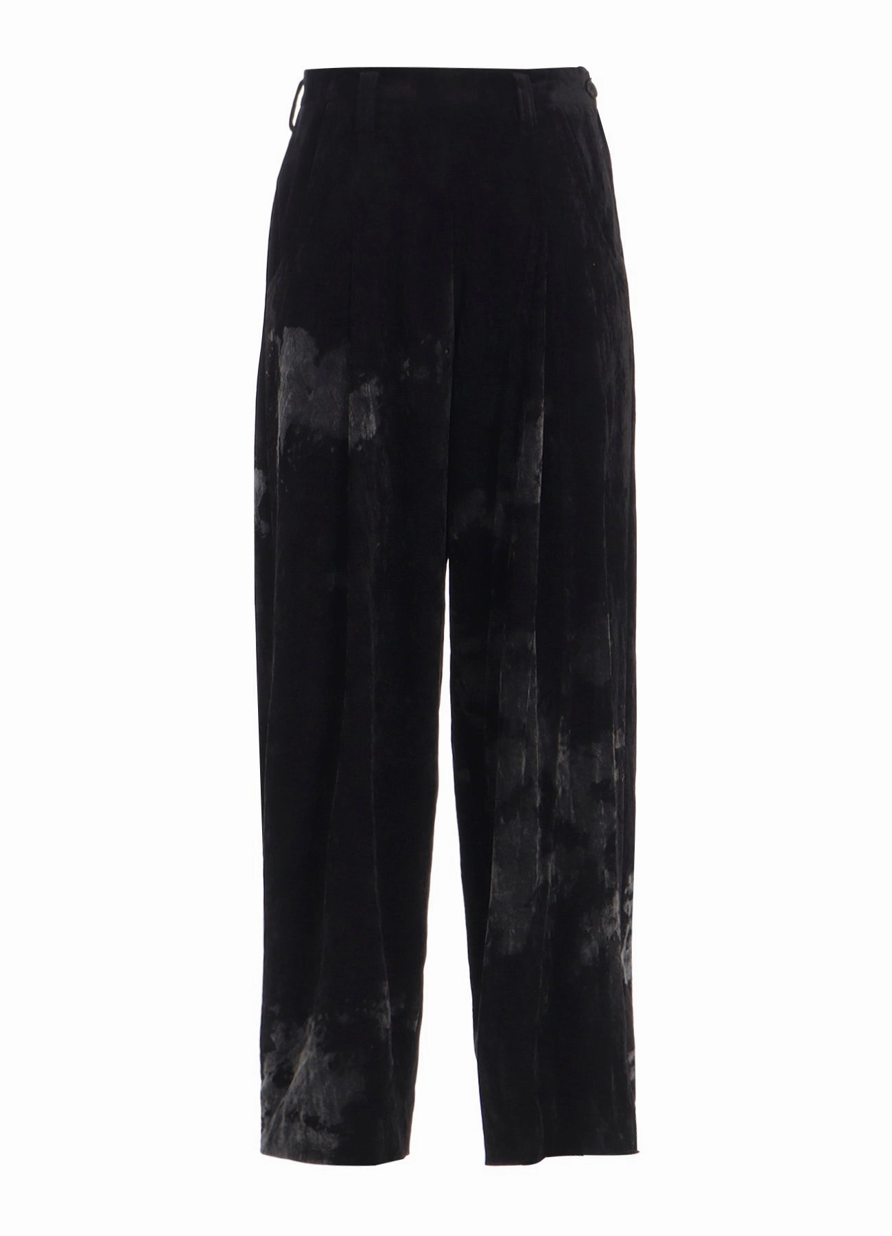 DISCHARGE-PRINTED VELVET PLEATED PANTS Comfort Wear TaglessComfort