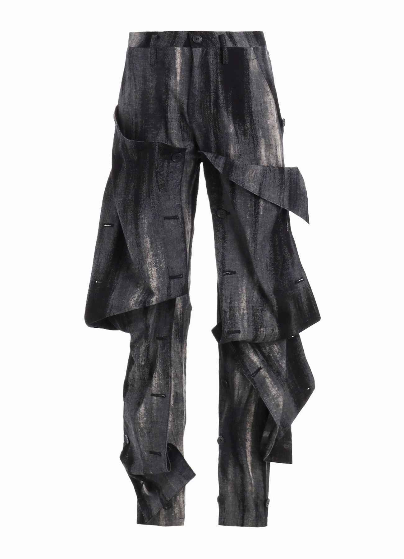 Casual Must-Have Low Maintenance DISCHARGE PT DENIM BUTTON DETAIL PANTS