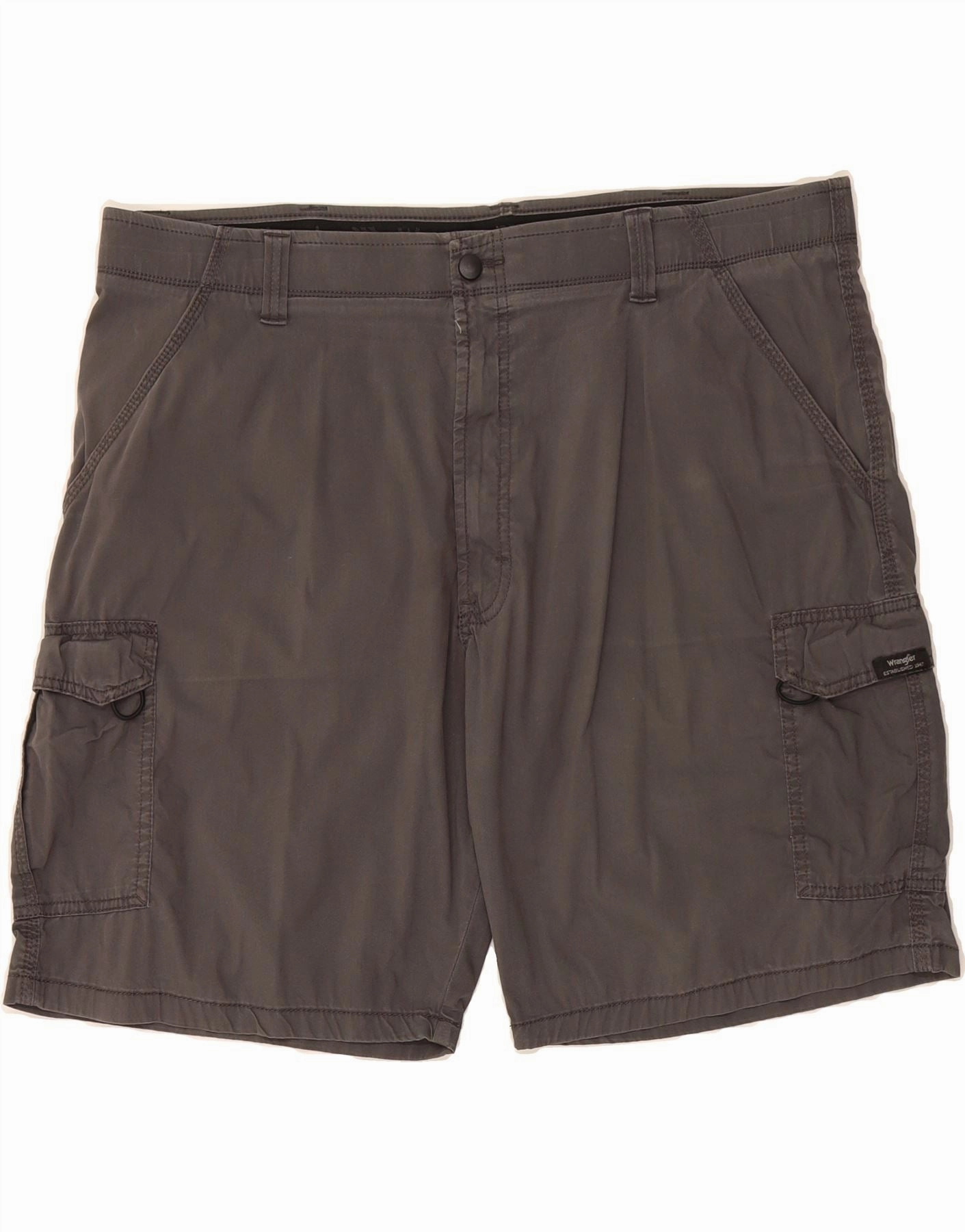 WRANGLER Mens Cargo Shorts W40 XL Grey Cotton Abrasion Resistant Material Machine washable