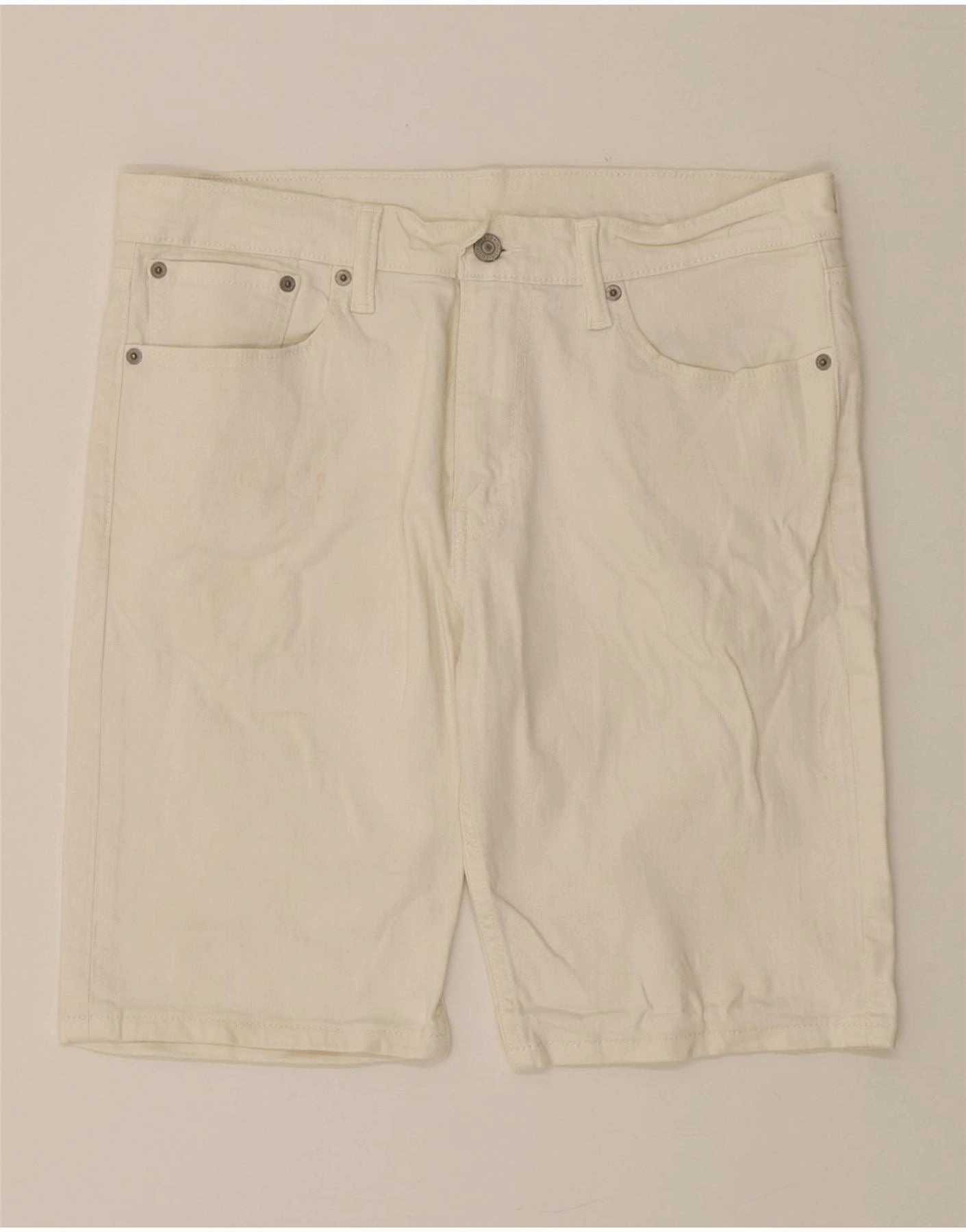LEVI'S Mens 508 Denim Shorts W32 Medium  Off White Cotton Versatile Wear