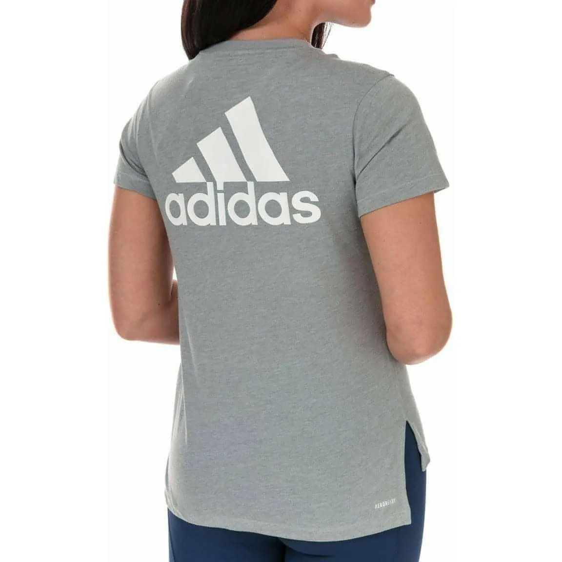 Wedding Chic Look adidas Logo Go To Short Sleeve Womens Training Top - Grey