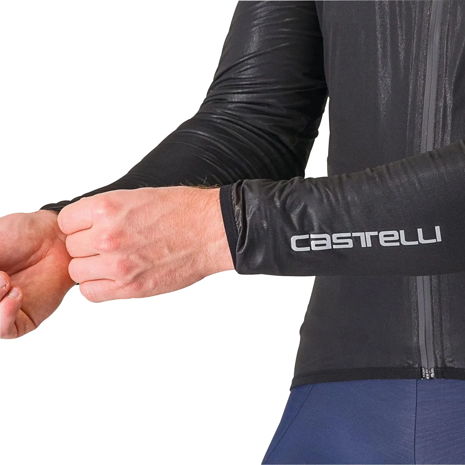 Castelli Squall Shell Mens Cycling Jacket - Black Party Ergonomic Paneling
