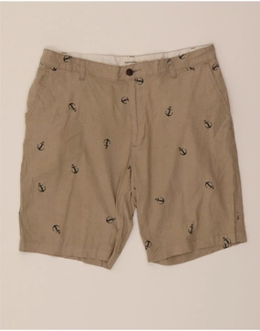 Pre Shrunk Cotton Blend Vacation Outfit DOCKERS Mens Abstract Pattern Chino Shorts W34 Large Brown Cotton