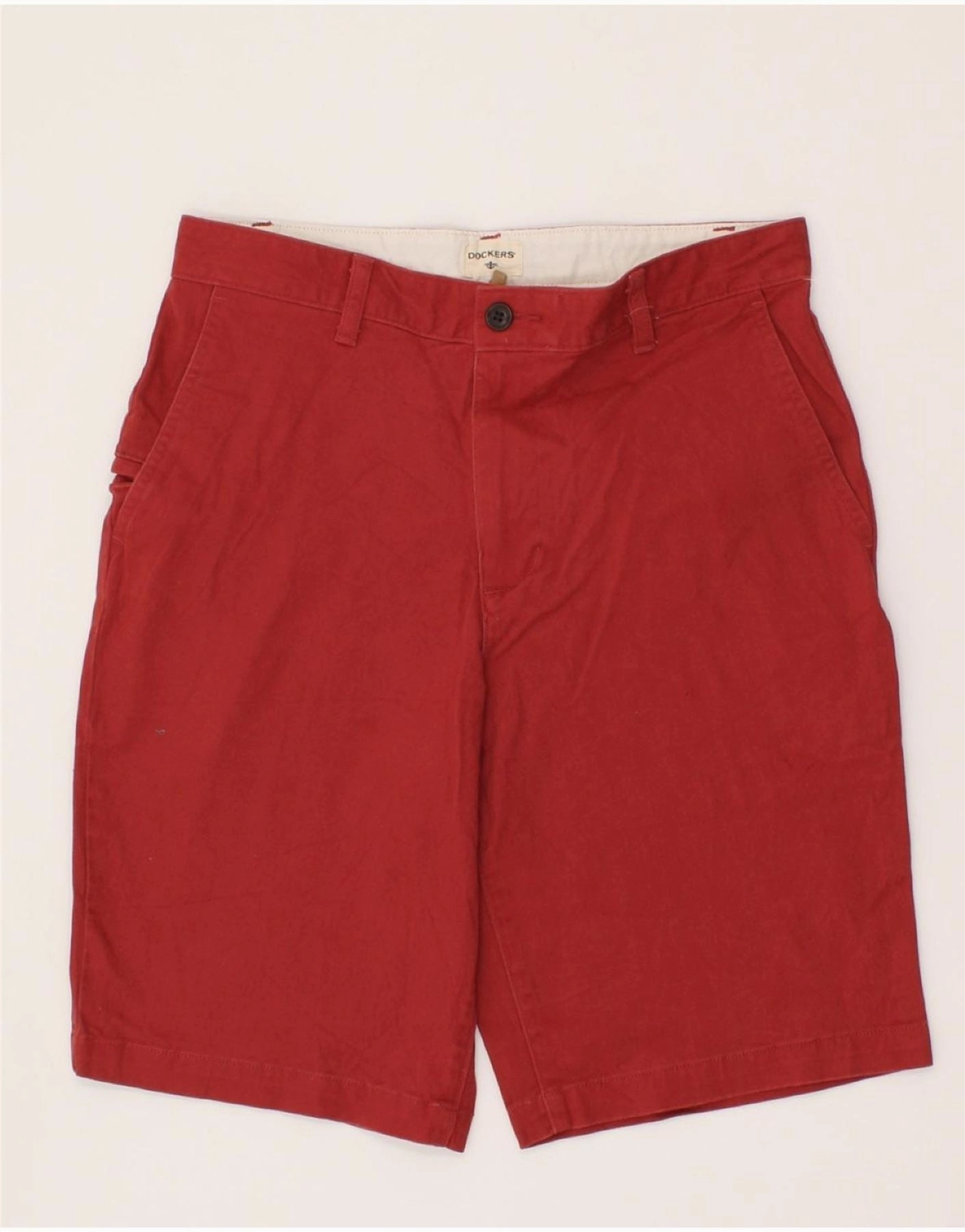 DOCKERS Mens Cargo Shorts W30 Medium Red Cotton Flexible Stretch Waist