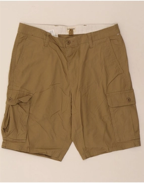 Four Way Stretch DOCKERS Mens Cargo Shorts W34 Large Beige Cotton