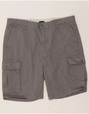 DOCKERS Mens Cargo Shorts W34 Large Grey Cotton Side Pockets Layering Piece