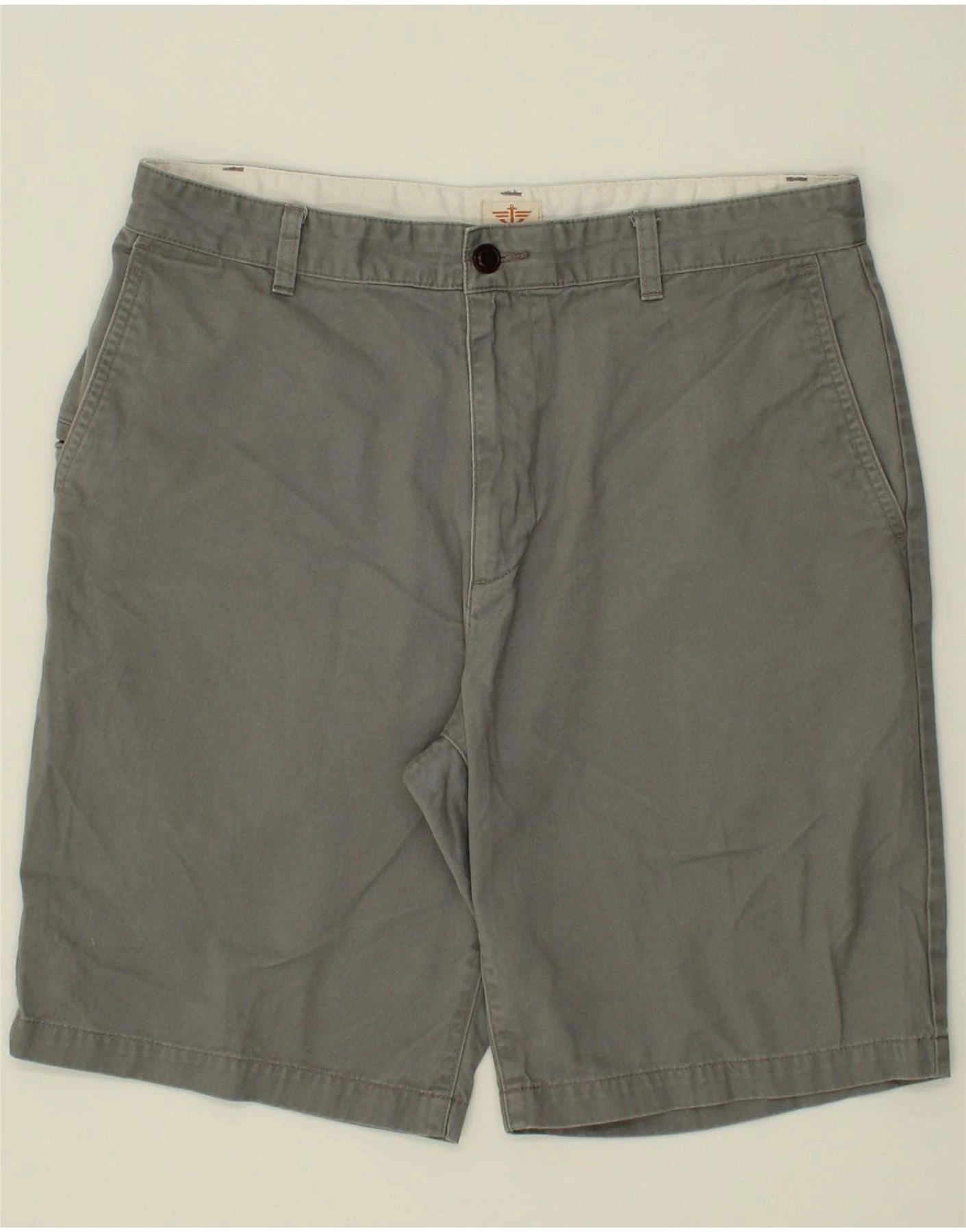 No Bulky Feel DOCKERS Mens Cargo Shorts W34 Large Grey Cotton