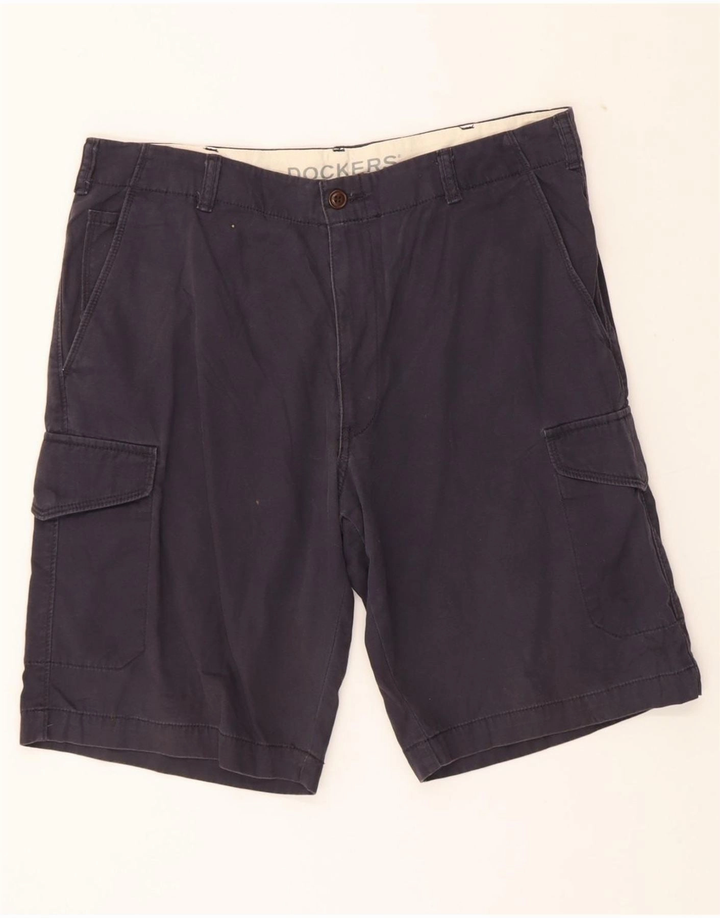 DOCKERS Mens Cargo Shorts W34 Large  Navy Blue Cotton Wedding Gift