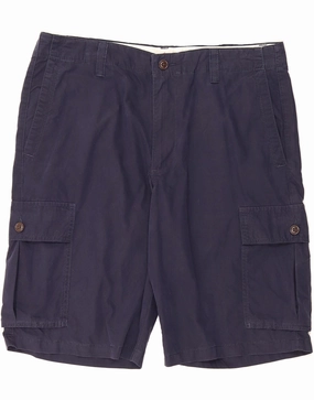 DOCKERS Mens Cargo Shorts W34 Large Navy Blue Cotton Moisture Wicking Material