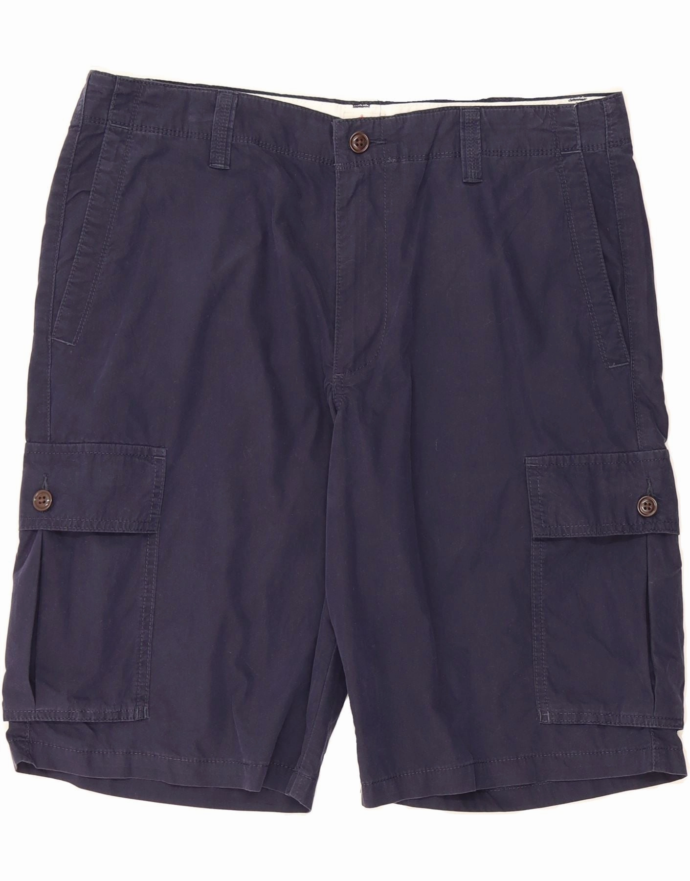 DOCKERS Mens Cargo Shorts W34 Large Navy Blue Cotton Moisture Wicking Material