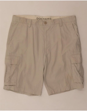DOCKERS Mens Cargo Shorts W36 Large  Beige Cotton fresh start Eco Friendly Fabric