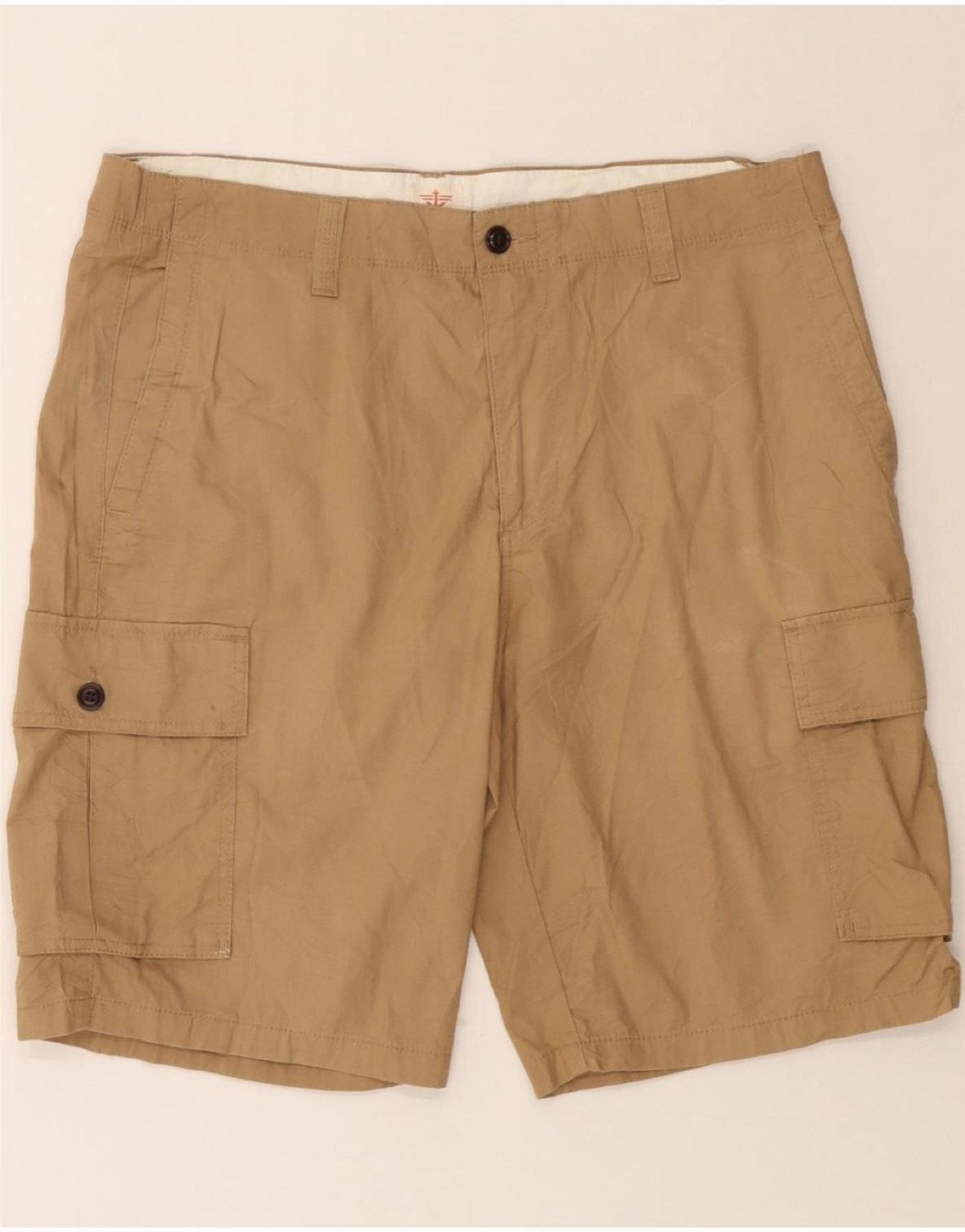 Beach Ready button fly DOCKERS Mens Cargo Shorts W36 Large Beige Cotton