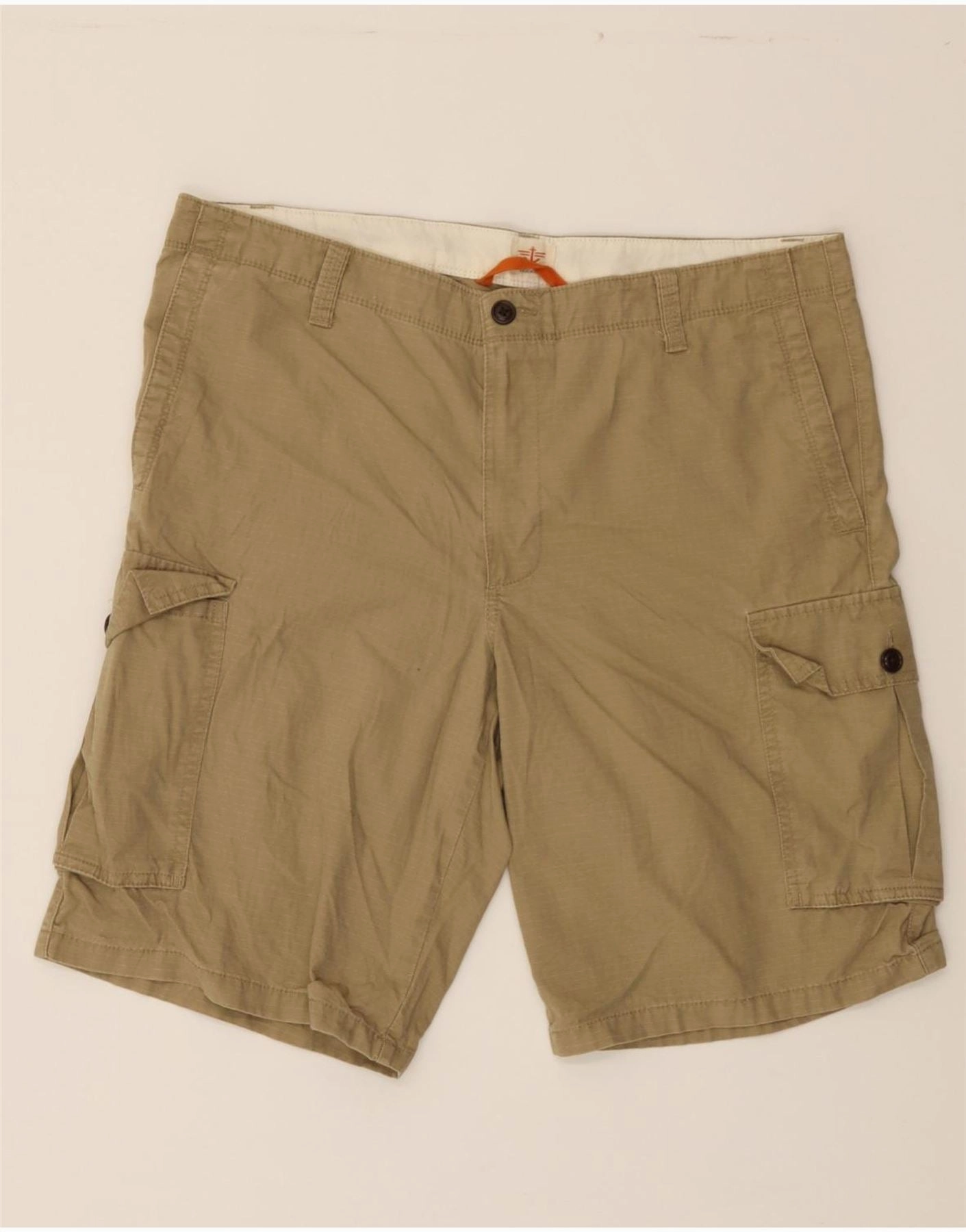 Jogging Ready Sleek Waistband DOCKERS Mens Cargo Shorts W36 Large  Beige Cotton