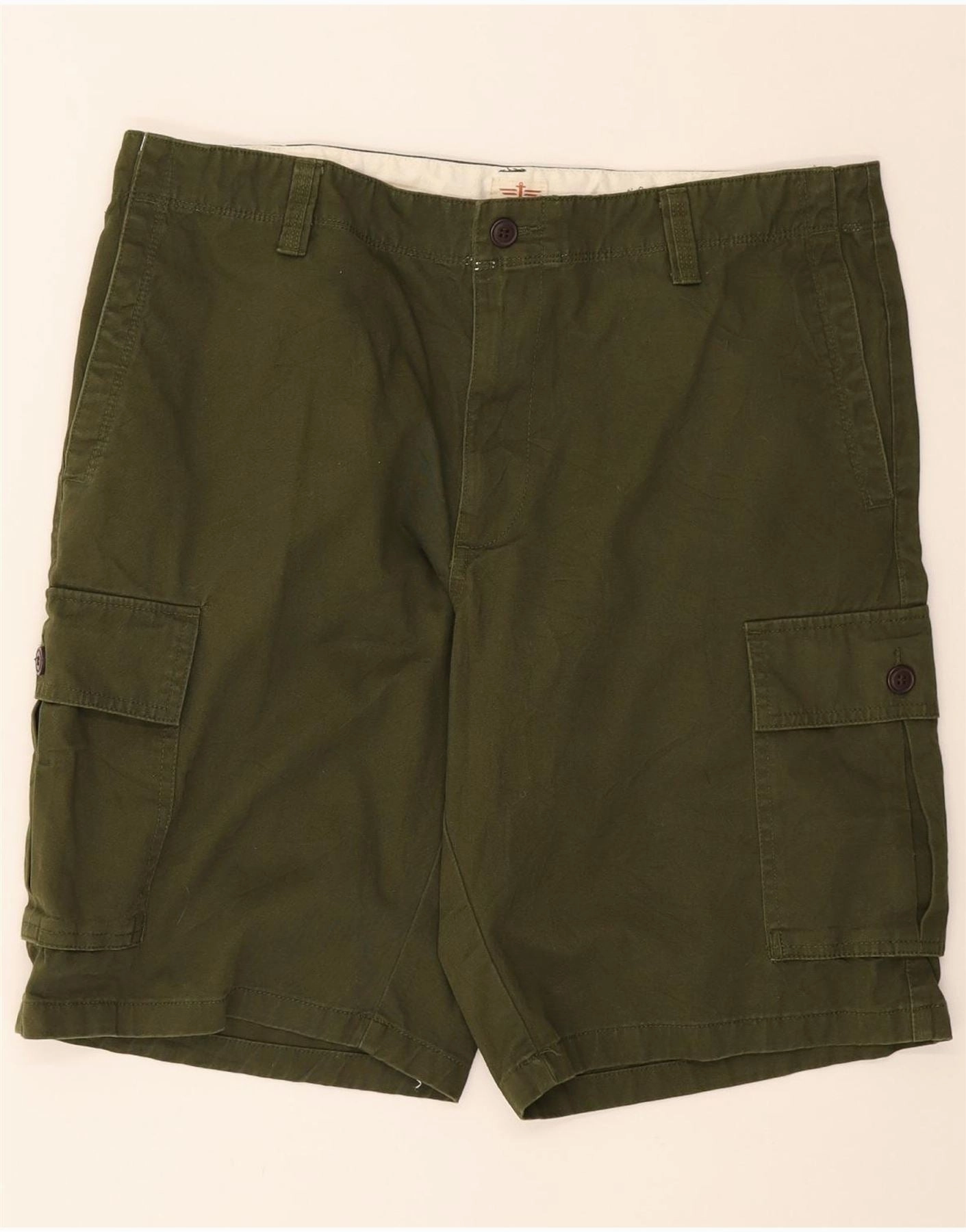 DOCKERS Mens Cargo Shorts W36 Large Green Cotton Comfortable Waistband
