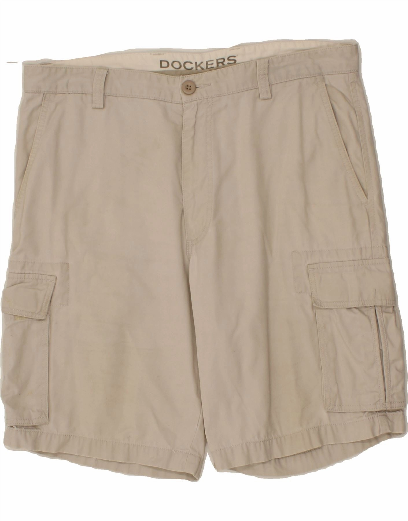 DOCKERS Mens Cargo Shorts W36 Large Grey Cotton Athletic Comfort