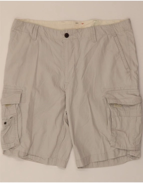 DOCKERS Mens Cargo Shorts W36 Large Grey Cotton Cozy Wear Compression Fit