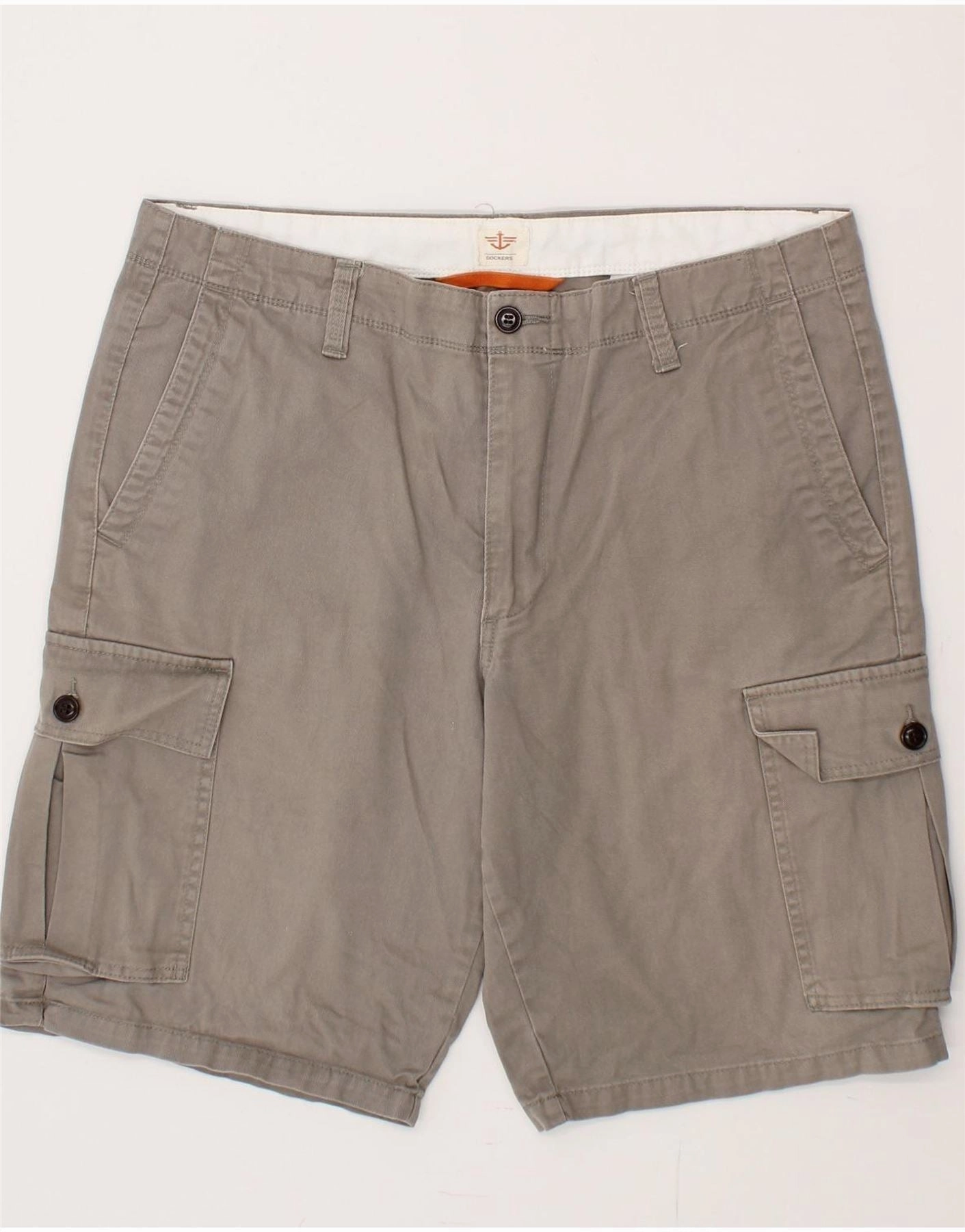 DOCKERS Mens Cargo Shorts W36 Large Grey Cotton windproof beach goers