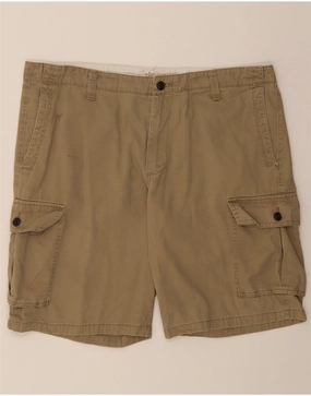DOCKERS Mens Cargo Shorts W38 XL Beige Cotton Flexible Stitching