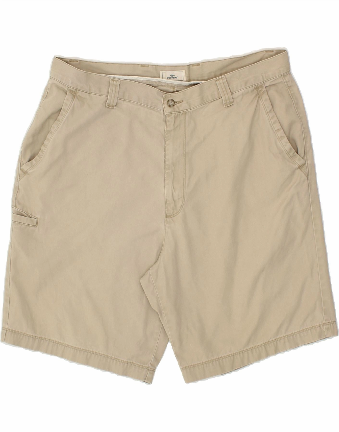 Comfortable Cut No Bulky Feel DOCKERS Mens Cargo Shorts W38 XL Beige Cotton
