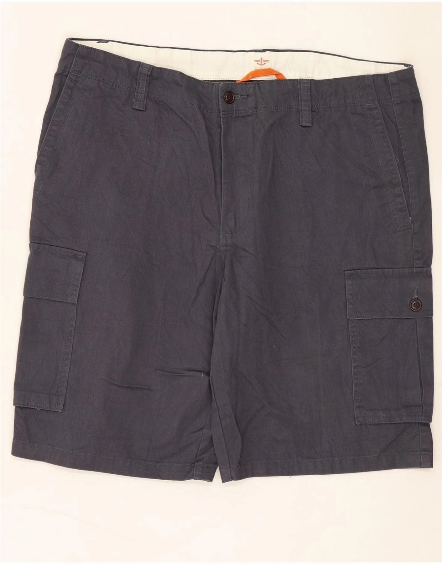 Lounge Fit Ergonomic Panel Design DOCKERS Mens Cargo Shorts W38 XL Grey Cotton