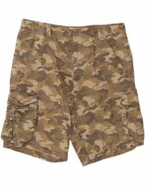 DOCKERS Mens Cargo Shorts W38 XL Khaki Camouflage Cotton Stay Fresh Minimal Waistband