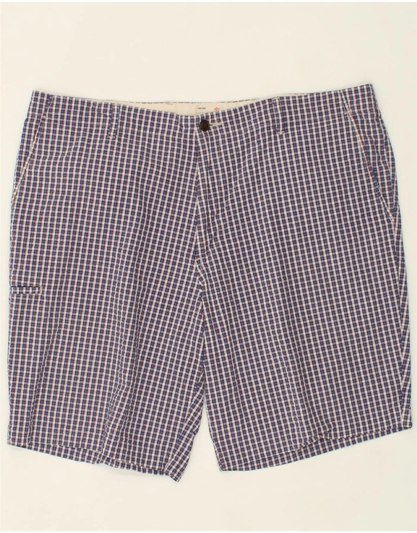 DOCKERS Mens Cargo Shorts W40 XL Blue Check Cotton Quick Drying quick dry