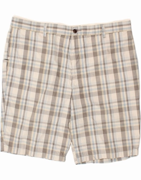 Anti Odor Treatment DOCKERS Mens Cargo Shorts W40 XL Grey Check Cotton